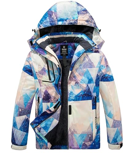 Women'S Mountain Waterproof Ski Jacket Windproof Rain Jacket Winter Warm Hooded Coat